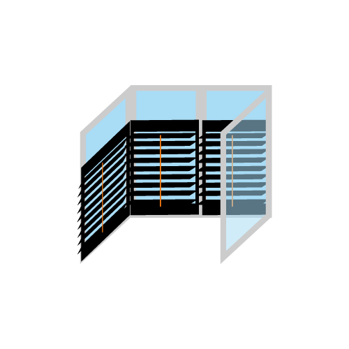 Vierkante erkerramen