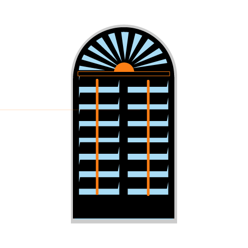 Zonnestraal top (met T-paal) vormen